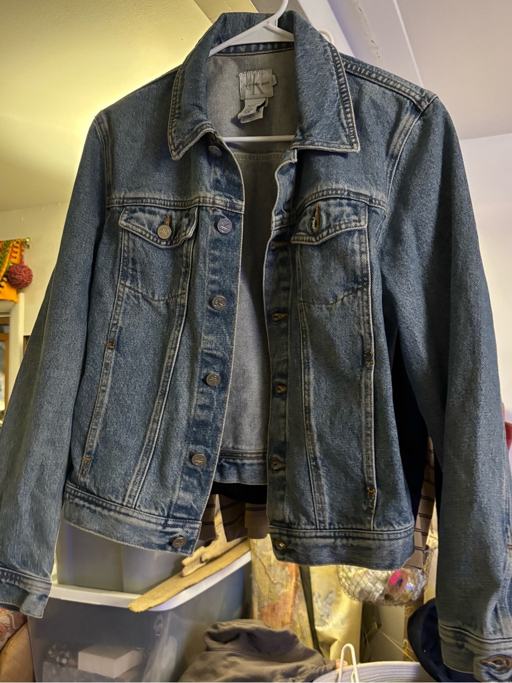 Classic Calvin Klein Women's Denim Jacket - Light Blue- M